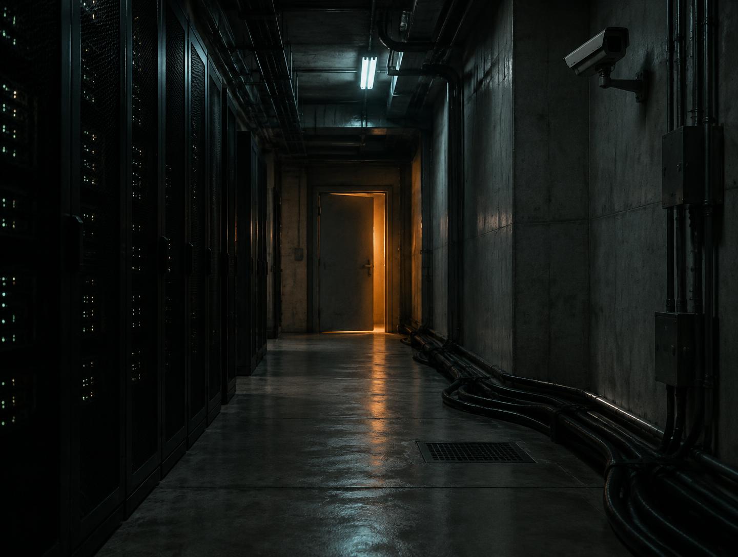 Une porte oubliée dans un couloir obscur